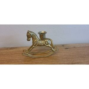 Taiwán brass rocking horse candle stick holder